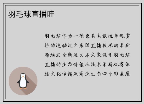 羽毛球直播哇